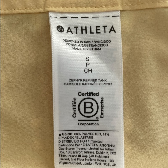 Athleta Butter Yellow Tank Slit Feature Top - Picture 4 of 5